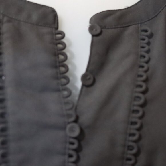 Daniel Rainn Black Cap Sleeve Button And Eyelet Blouse LG - Picture 5 of 12